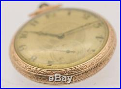1923- Hamilton Watch Co. 12s 912 17j Open Face 10k GF Pocket Watch Parts/Repair