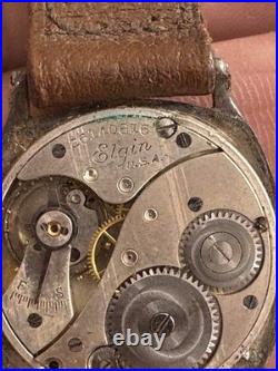 1924 Elgin Wristwatch Sterling Silver Case With Box AS-IS FOR PARTS OR REPAIR