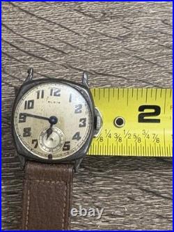 1924 Elgin Wristwatch Sterling Silver Case With Box AS-IS FOR PARTS OR REPAIR