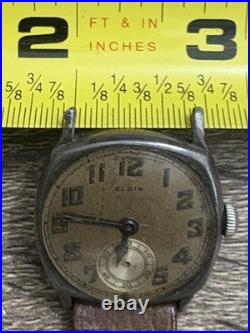 1924 Elgin Wristwatch Sterling Silver Case With Box AS-IS FOR PARTS OR REPAIR
