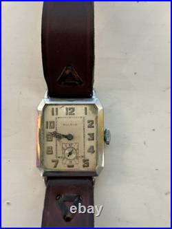 1927 BULOVA'Breton' 14kt White Gold Filled Mens Art Deco Watch For Parts/Repair