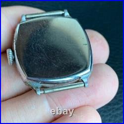 1931 Elgin Grade 485 4/0S Engraved Cushion Case Art Deco Watch for PARTS /REPAIR