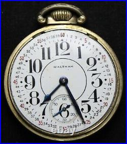1937 Waltham Grade 1609 16s 9j Pocket Watch with OF Case Parts/Repair