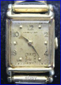 1949 Hamilton 982 14k Gold Filled 19j 36mm Mens Watch Vintage Parts/Repair