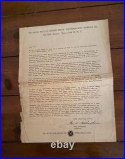 1949 Official Catalogue Of Swiss Watch Repair Parts Part Two