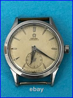 1952 OMEGA Automatic Cal 344 Watch Vintage Mens Dial Beige 4 parts / repair