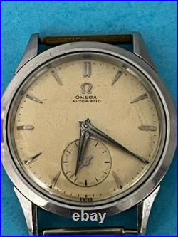 1952 OMEGA Automatic Cal 344 Watch Vintage Mens Dial Beige 4 parts / repair