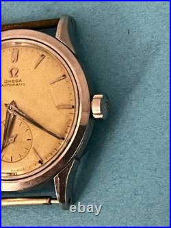 1952 OMEGA Automatic Cal 344 Watch Vintage Mens Dial Beige 4 parts / repair