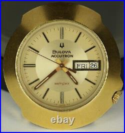 1970 Bulova Accutron Sputnik Safirglas Gold Plated Cal 2182 Watch PARTS REPAIR