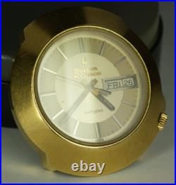 1970 Bulova Accutron Sputnik Safirglas Gold Plated Cal 2182 Watch PARTS REPAIR