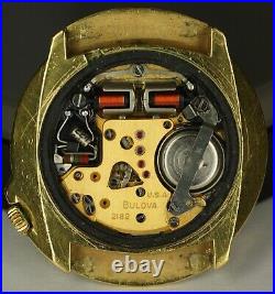 1970 Bulova Accutron Sputnik Safirglas Gold Plated Cal 2182 Watch PARTS REPAIR