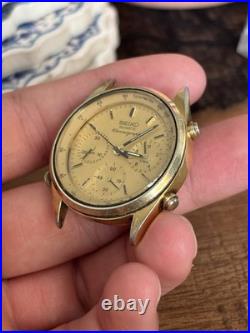 1985 Seiko 7A28-7029 Gold Chronograph Mens Watch Runs for parts or repair