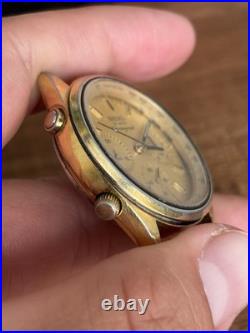 1985 Seiko 7A28-7029 Gold Chronograph Mens Watch Runs for parts or repair