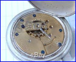 2 Antique Coin Silver Case 18s Pocket Watch Lot Repair Parts Illinois Elgin