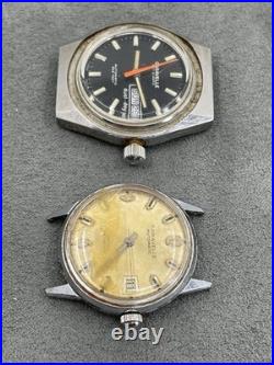 2 Gents Vtg CARAVELLE Watches, 1 DEVIL DIVER N-538. Both For Parts or Repair