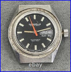 2 Gents Vtg CARAVELLE Watches, 1 DEVIL DIVER N-538. Both For Parts or Repair