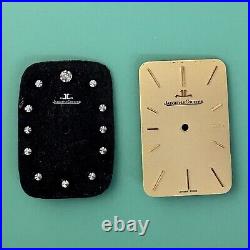 2 Original Jaeger LeCoultre Watch Dials Black Diamonds Gold Lot For Parts Repair