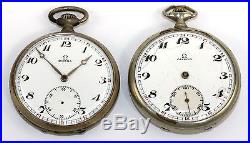 (2) Vintage Omega Pocket Watches Parts Or Repair Dt1077