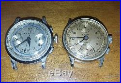 2 Venus chronograph's 170 &188 watches! Nice dials! Complete for parts- repair