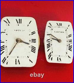 2 X Cartier Tank Hand Wind Movement For Parts Or Repair