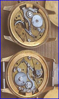 2 watches Vintage Lings chronograph cal 120 for repair or parts