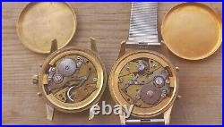 2 watches Vintage Lings chronograph cal 120 for repair or parts