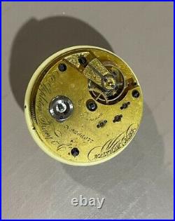 20 Size American Watch Co, Model 1862 KW18 Movement Running Repair or Parts Only