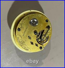 20 Size American Watch Co, Model 1862 KW18 Movement Running Repair or Parts Only