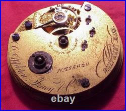 20 Size Appleton Tracy & Co Movement 175629 Pocket Watch Repair Parts Waltham