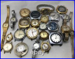 24 Piece Lot of Vintage Timex Watches for Parts/Repair