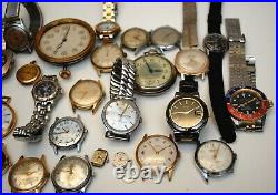 26 Estate Vintage Men's & Ladies Watch Lot Sold AS-IS Parts Or Repair