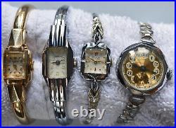 26-lot Vintage LADIES WRISTWATCH & Brooches Swiss Made NOT RUNNING PARTS REPAIR
