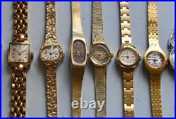 26-lot Vintage LADIES WRISTWATCH & Movements Swiss Made NOT RUNNING PARTS REPAIR