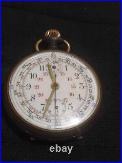 3 military chronograph pocket watch for parts or repairs