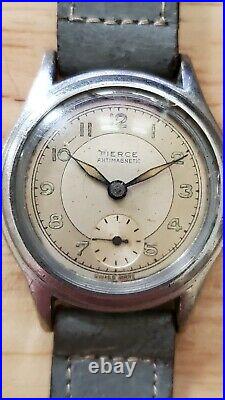 30.5mm Pierce Antimagnetic 40s Military Wrist Watch WWII Vintage 7j Part Repair