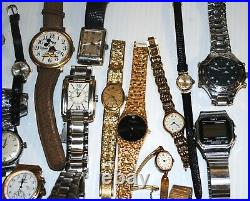 34 + Estate Vintage Men's & Ladies Watch Lot Sold AS-IS Parts Or Repair