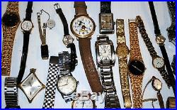 34 + Estate Vintage Men's & Ladies Watch Lot Sold As Parts Or Repair