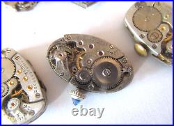 34-antique Vintage Ladies-watch-movements-parts-repair Lot-jewels-croton-bulova