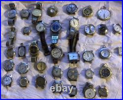37 Mechanical Mixed Watch Lot For Parts Or Repairs