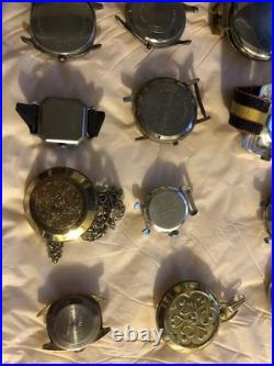 37 Mechanical Mixed Watch Lot For Parts Or Repairs