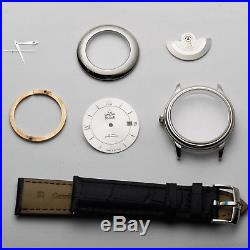 38mm dial full STEEL FIT 2824 watch parts de ville case kit for repair service