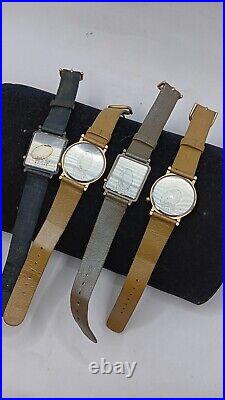 4 Vintage Seiko 2-2P20-5F29 & 2P30 Watch As Is Not Running Parts. Or. Repair