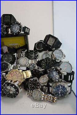 40 Watch Lot Invicta Citizen Seiko Bulova & More For Parts / Repair / Resell