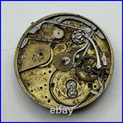 41.6mm Unidentified Chronograph Pocket Watch Movement Parts Repair Restoration