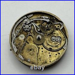 41.6mm Unidentified Chronograph Pocket Watch Movement Parts Repair Restoration