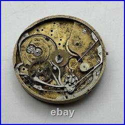 41.6mm Unidentified Chronograph Pocket Watch Movement Parts Repair Restoration