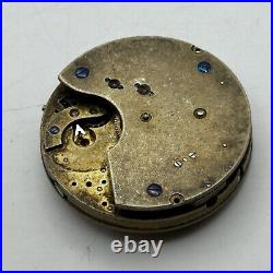 41.6mm Unidentified Chronograph Pocket Watch Movement Parts Repair Restoration