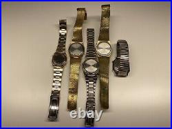 5 vintage led watches as is for parts or repair wittnauer & more