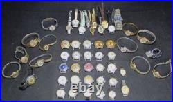 (50) Mid-Size & Ladies Vintage Mostly Mechanical Watch Lot Parts/Repair/Crafts