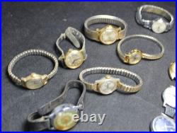 (50) Mid-Size & Ladies Vintage Mostly Mechanical Watch Lot Parts/Repair/Crafts